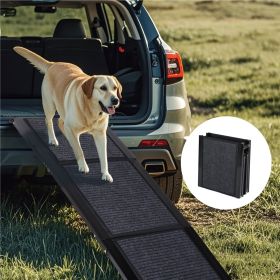 Dog Ramp For Car 65x17 Large Folding Pet Stair Ramps For Truck, SUV, With Non-Slip Surface, Up To 250LBS, Outdoor Dog Car Ramp For Medium Large (Color: Black) Dog Ramp For Car 65x17 Large Folding Pet Stair Ramps For Truck, SUV, With Non-Slip Surface, Up To 250LBS, Outdoor Dog Car Ramp For Medium Large (Color: Black)